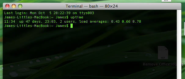 Macbook uptime - 47 days!