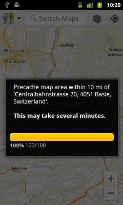 Goole maps caching in progress